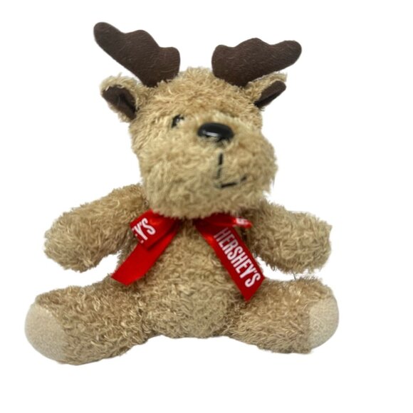 Galerie Hershey Plush Bear Moose Chocolate Promo Gift 7 Inch Red Logo Ribbon - Picture 7 of 14
